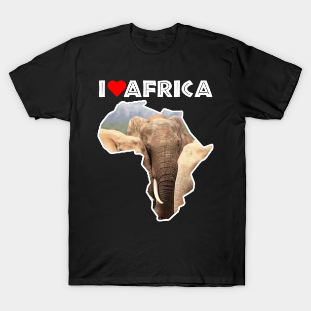 I Love Africa Elephant Family T-Shirt by PathblazerStudios